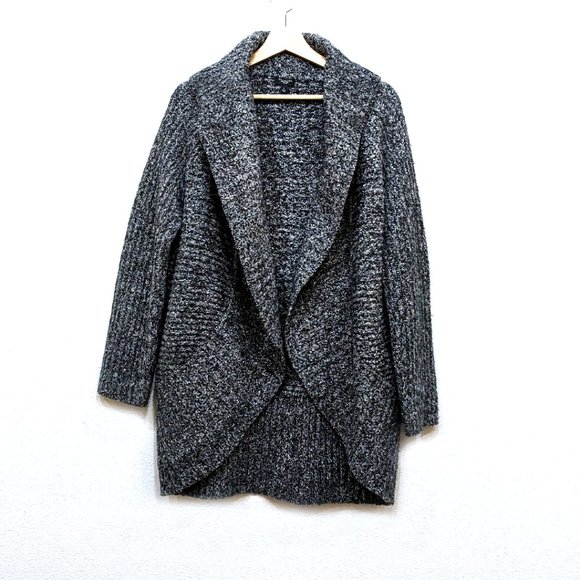 Talbots Sweaters - Talbots Sweater Women L Petite Gray Chunky Knit Open Cardigan Soft Oversized